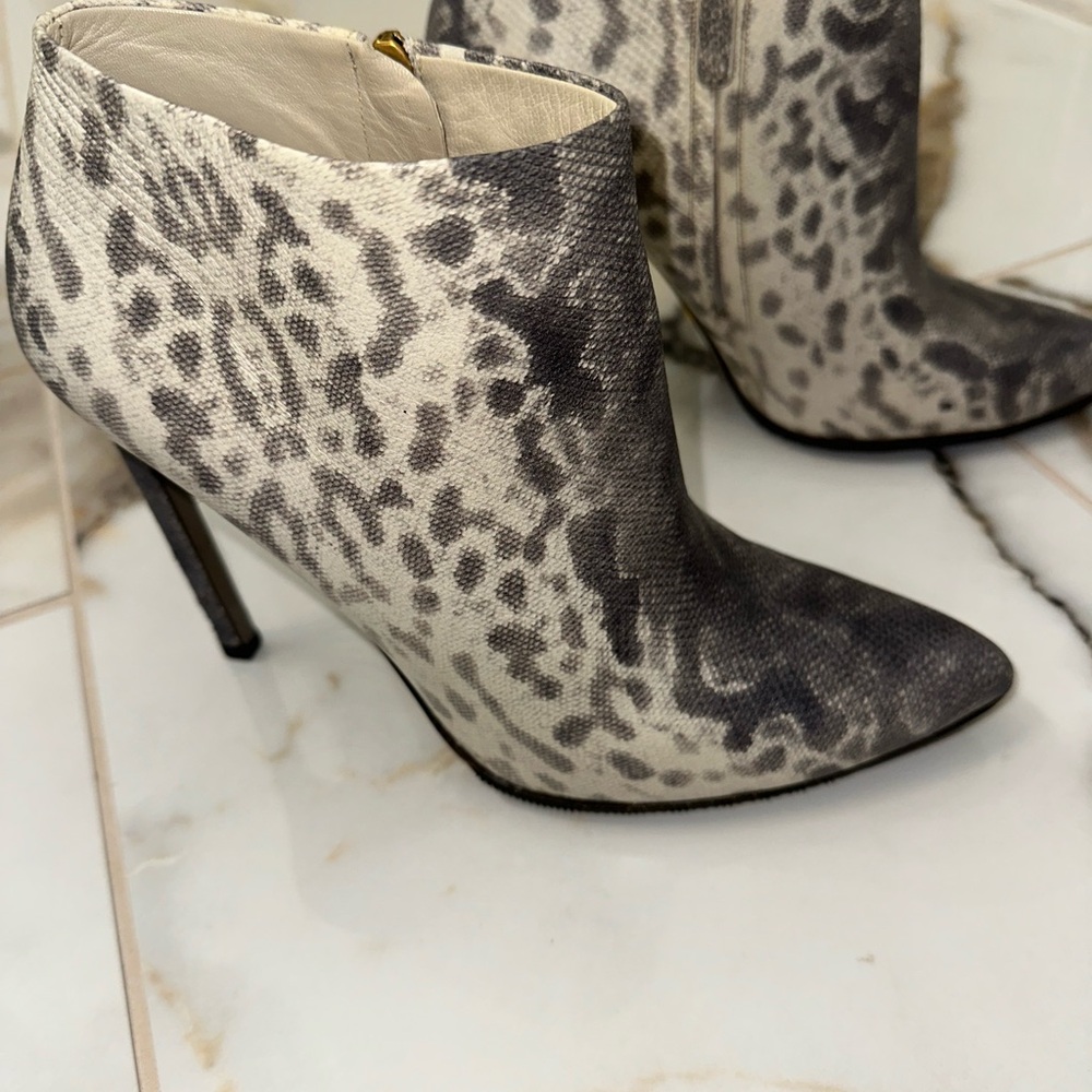 Leopard Print High Heel Ankle Boots